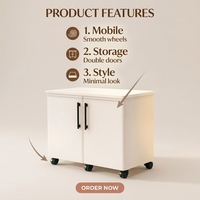 Armoire de rangement mobile de laboratoire à double porte entièrement en acier avec roulettes et grande capacité pour le stockage d'équipements fermés