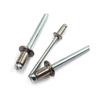 100 pièces 3/16 \ "X 1 \" grande bride en aluminium Pop Rivets avec tige en spirale Type de clou commun pour chaise pliante Tri-Frim Rivets aveugles