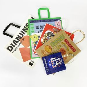 Bolsas de Papel Kraft Blancas para Llevar Comida, Reciclables, Ecológicas, Impermeables, con Logotipo, al por Mayor - Product Image 2