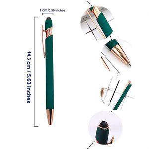 Stylo bille en métal personnalisé avec logo, revêtement en caoutchouc souple, clip doré, vente en gros pour cadeaux promotionnels - Product Image 3