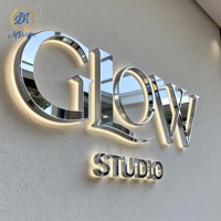 Enseigne LED rétroéclairée en métal et acrylique avec logo 3D personnalisé, production rapide, sans frais cachés, pour magasin, boutique, mur, réception