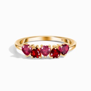 Đáng yêu 925 sterling Silver Ring với hình trái tim Garnet và <span class=keywords><strong>Ruby</strong></span> - Product Image 2
