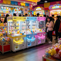 Nouvelle machine de jeu à monnayeur style grue à griffes pour mini peluches, idéale comme cadeau