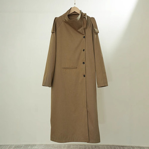 Vêtements de créateurs personnalisés Trench-Coat long pour femmes <span class=keywords><strong>Manteau</strong></span> kaki à revers élégant Pardessus Cravate irrégulière Coupe ample Modeste Abaya Veste ODM - Product Image 3