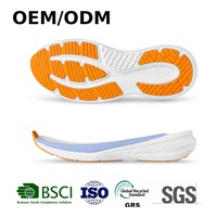 Semelles de chaussures blanches en EVA MD, semelle intermédiaire souple, bande de roulement fendue, pour baskets décontractées, sportives, de marche quotidienne, vente en gros