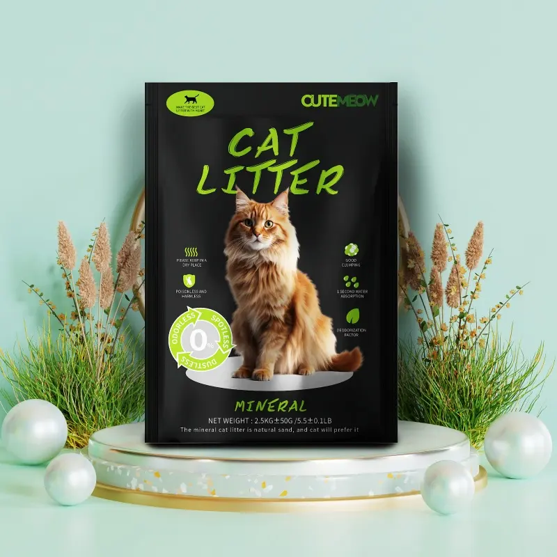 Areia mineral natural para gatos sem poeira