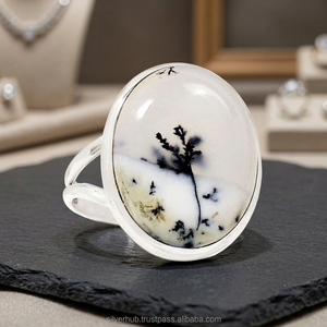Gemstone Wedding Anniversary <b>Ring</b> <b>925</b> Sterling <b>Silver</b> Dendrite Opal Handmade Luxury Customizable Jewelry Third Party - Product Image 3