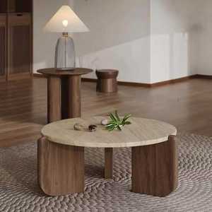 <span class=keywords><strong>Table</strong></span> Basse Moderne Ronde <span class=keywords><strong>en</strong></span> Marbre <span class=keywords><strong>Travertin</strong></span> pour <span class=keywords><strong>Salon</strong></span> - Product Image 6