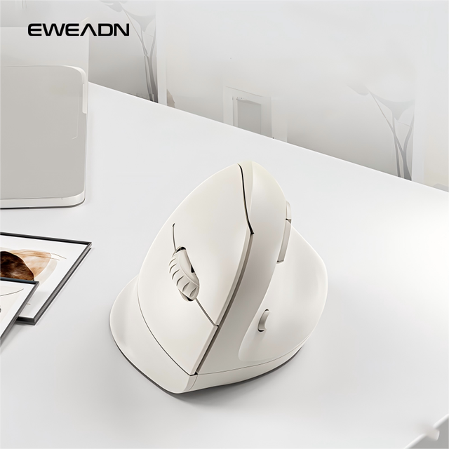 EWEADN Q7 Vertical Ergonomic Wireless 2.4G Dual Mode 4000DPI Silent Click Right Hand Vertical Mouse for Office Laptop Desktop