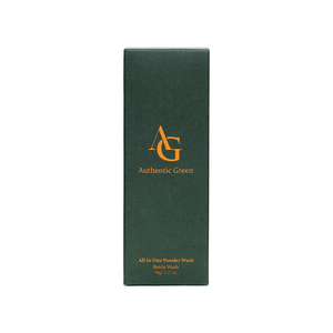 Limpiador corporal en polvo auténtico verde todo en uno, 90g, limpiador enzimático suave para pieles sensibles, Vegano, baja irritación, débilmente ácido - Product Image 1