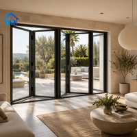 Porte accordéon moderne pour balcon, design moderne, en aluminium, double vitrage, pliable, pour chambre et villa