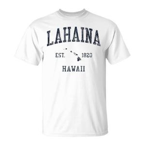 ลาฮายนา ฮาวายเสื้อยืดสีน้ำเงินสไตล์วินเทจสำหรับผู้ชายสวมใส่สบายๆ - Product Image 1