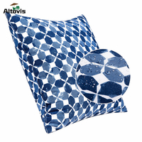 Coussins décoratifs pour la maison, carrés multicolores, doux et résistants à l'eau, bleu marine, pour chaises d'extérieur