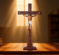 Lot de 24 boîtes en gros – Ensemble de blocs de construction DIY Croix de la Crucifixion de Jésus – Modèle religieux chrétien en briques pour la décoration de l'église et de la maison