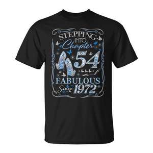 Stepping Into Chapter 54 Fabulous Since 1972 - Camiseta para mujer, regalo de cumpleaños número 54 - Product Image 1