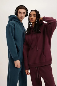 Customizable Oversized <b>Hoodie</b> Sweatpants Matching Set <b>American</b> Streetwear Loose Fit Fleece Lined Unisex <b>hoodie</b> wholesale - Product Image 2