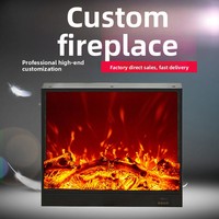 Insert de cheminée électrique de luxe sur mesure, style américain, avec flamme simulée intégrée, sans cadre, d'inspiration européenne, pour intérieur