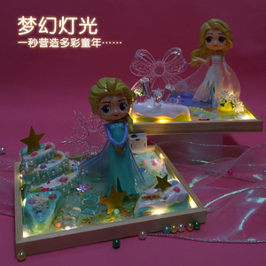 Nouvelle lampe de nuit Elsa à changement de couleur pour enfants de 7 à 14 ans, artisanat en résine époxy DIY avec argile colorée - Product Image 2