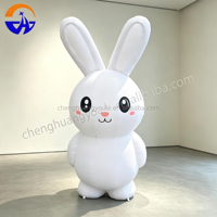 Grand Lapin Gonflable Blanc 2026 Tenant une Lanterne Rouge – Décoration Adorable pour le Nouvel An Chinois et la Fête de la Mi-Automne (pour Centres Commerciaux et Événements)