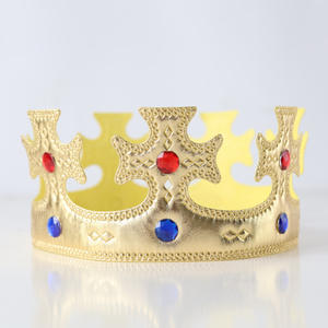 Adulto oro rey corona diamante tela Príncipe corona sombrero para niños decoración de fiesta de cumpleaños - Product Image 3