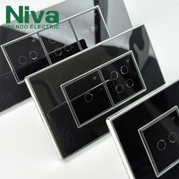 Interrupteur intelligent Niva, télécommande Wi-Fi, panneau tactile en acrylique, norme américaine, 2 interrupteurs muraux modulaires avec application, installation facile