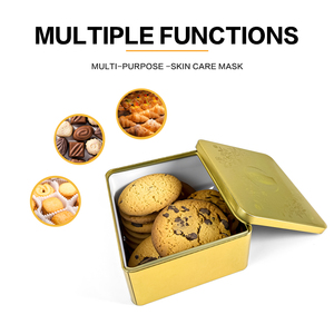 Scatole di Latta Quadrate Dorate Lucide Jinyuanbao per <span class=keywords><strong>Biscotti</strong></span> e Dolci, Contenitori in Metallo per Alimenti con Coperchio, Confezione Regalo - Product Image 6
