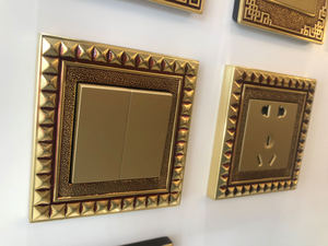 86 tường Rocker chuyển đổi bảng điều khiển đồng Retro Antique Brass 24K vàng Coffe màu uk13a 250v1/2/3/4gang phổ Ổ cắm ổ cắm biệt thự - Product Image 3