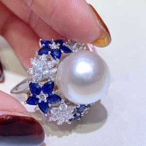 Anillo de Plata Pura 925 de Alta Calidad con Perla Edison de 14-15 mm, Ligeras Imperfecciones, Fuente Transfronteriza - Product Image 2