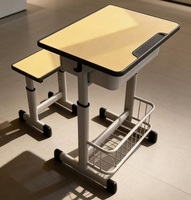 Ensemble de bureau et chaise scolaire double en métal moderne et confortable de haute qualité pour salle de classe