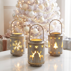 Wholesale Handmade Durable <b>Christmas</b> Style Metal Votive Candle Holders for Home Tabletop and Hanging Decorations - Product Image 3