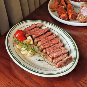 Plato Ovalado de Porcelana Estilo Americano Tuxton Green Line Premium al por Mayor, con Acabado Bajo Esmalte, para Servir Carne en Restaurantes Occidentales - Product Image 4