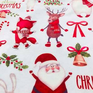 Chất Lượng Cao 210gsm Kỹ Thuật Số Santa Fawn Bell In Polyester Minky <span class=keywords><strong>Fleece</strong></span> In Vải Cho Chăn Em Bé - Product Image 1