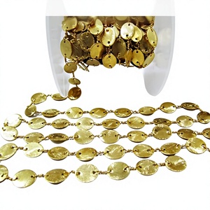 Chaîne de chapelet en métal, chaîne à maillons ronds martelés de 10 mm, vendue au mètre - Product Image 1
