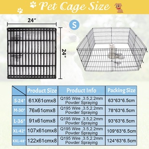 8-delige metalen hondenren, opvouwbare hondenren van draad - Product Image 6