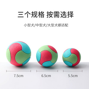 Dog chewable, bite-resistant, elastic ball for self-entertainment, training, color-<b>blocked</b> solid <b>rubber</b>, pet toy manufacturer - Product Image 3