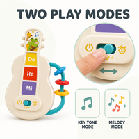 Juguete Musical para Bebés con Sonidos de Guitarra, Teclas Táctiles, Dos Modos de Juego, Anillos Deslizantes y Efectos de Sonido para el Aprendizaje Temprano y Estimulación Sensorial