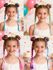 Extension per Trecce <span class=keywords><strong>Colorate</strong></span>, Accessori per Capelli per Donne, Trecce <span class=keywords><strong>Colorate</strong></span> per Divertimento, 6 Pezzi - Product Image 4