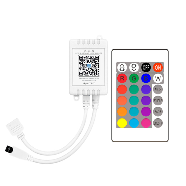 Blue Tooth Ir Remote Control Rgb Controller Tuya Smart Life App Control12v 24v 24keys Smd5050 Rgb Neon Strip Light Controller