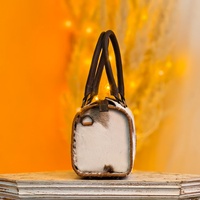 Sac de voyage mini Speedy vintage en cuir véritable marron et blanc, fourrure, fait main, tendance, pour femme, idéal été, vente chaude
