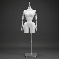 Mannequin femme grande taille en plastique, corps supérieur BBL, fesses et poitrine généreuses, doré, torse de présentation