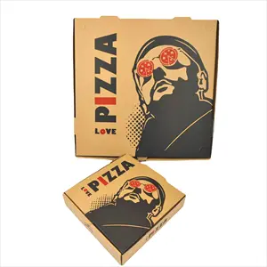 Primaire Kwaliteit Pakket Leverancier Kraft Boxes Kartonnen Verpakking Pizza Doos Voedsel Vierkant Kraftpapier Gegolfd Drie Lagen Accepteren