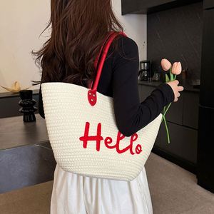 Sacs fourre-tout tissés en corde de coton, grande capacité, pour femme, idéaux pour les voyages, le shopping et les activités de plein air – Vente en gros usine - Product Image 1