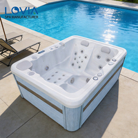Spa de massage extérieur rectangulaire de luxe moderne avec LED pour 3 à 7 personnes, idéal pour villas, hôtels et gymnases - Fabricant Whirlpool