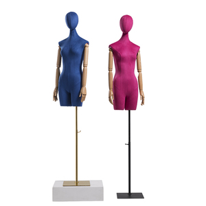 Estante de maniquí personalizable para ventana, tienda de ropa, accesorios para mujer, sacudiendo la cabeza, Color de cuerpo completo, tela de gamuza, soporte de exhibición ficticio - Product Image 5