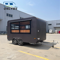 Trailer de Comida Móvel Personalizado Onlywe para Churrasco, Carrinho de Café, Hot Dog e Sorvete, Totalmente Equipado