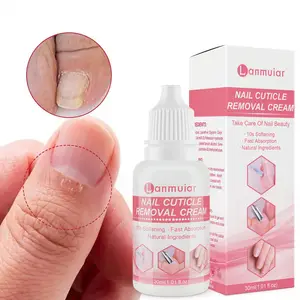 Lanmuiar 2023热卖30毫升/瓶指甲角质层去除霜，带粉色死皮叉，用于指甲护理