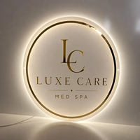 3D LED Neonbeleuchtung Hintergrundbeleuchtete Schilder Maßgefertigte Beleuchtete Werbeschilder Acrylschilder für Geschäftsnamen Salon-Schilder Firmenschilder