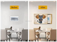 Boîte de compteur électrique personnalisée peinture décorative moderne cerf luxe cristal porcelaine art mural salon décoration intérieure