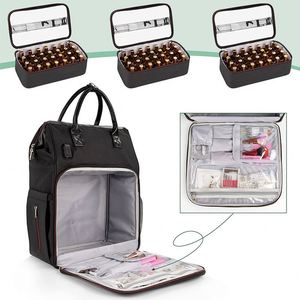 BSCI Factory Nail Polish Organizer <b>Box</b> Storage Bag Holds 82 Nail Polish Bottles Detachable Makeup Bag Large Capacity USB Port - Product Image 5