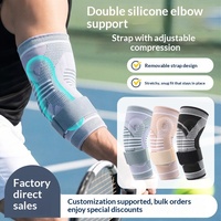 Coudière de compression double en silicone pour le tennis, le badminton et le fitness, avec sangle réglable